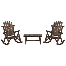 Juego de muebles de jardín 3 piezas madera maciza
