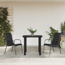 Juego de comedor para jardín 3 piezas acero y textilene negro von , Gartensets - Ref: Foro24-3200710, Preis: 154,90 €, Rabatt: %