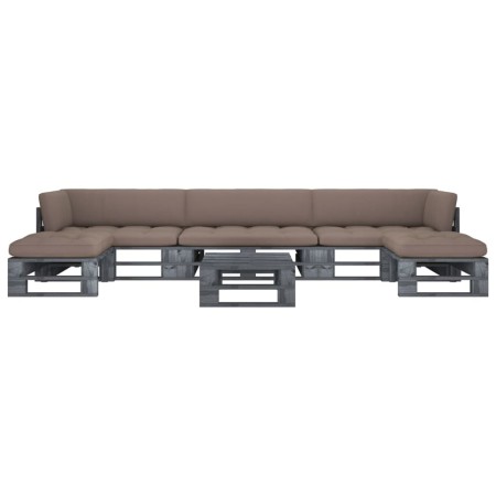 Muebles de palets 6 pzas y cojines madera pino impregnada gris von , Gartensets - Ref: Foro24-3066921, Preis: 603,12 €, Rabat...