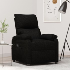 Sillón reclinable eléctrico de tela negro