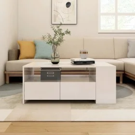 Glänzend weißer Couchtisch aus Holzwerkstoff, 102 x 55 x 42 cm von vidaXL, Couchtisch - Ref: Foro24-810923, Preis: 116,12 €, ...