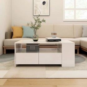 Glänzend weißer Couchtisch aus Holzwerkstoff, 102 x 55 x 42 cm von vidaXL, Couchtisch - Ref: Foro24-810923, Preis: 117,50 €, ...