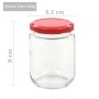 Tarros de mermelada de vidrio con tapa roja 96 unidades 230 ml | Foro24.es | Tu tienda online para hogar, jardín y más Foro24.es