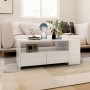 Glänzend weißer Couchtisch aus Holzwerkstoff, 102 x 55 x 42 cm von vidaXL, Couchtisch - Ref: Foro24-810923, Preis: 117,50 €, ...