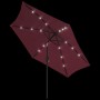 Sombrilla de jardín con luces LED palo acero rojo burdeos 300cm | Foro24.es | Tu tienda online para hogar, jardín y más Foro24.es