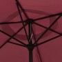 Sombrilla de jardín con luces LED palo acero rojo burdeos 300cm | Foro24.es | Tu tienda online para hogar, jardín y más Foro24.es