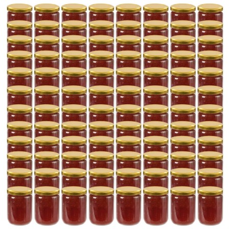 Tarros de mermelada de vidrio con tapa dorada 96 uds 230 ml | Foro24.es | Tu tienda online para hogar, jardín y más Foro24.es