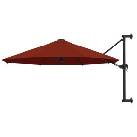 Sombrilla de pared con palo de metal terracota 300 cm von , Sonnenschirme - Ref: Foro24-47299, Preis: 97,60 €, Rabatt: %