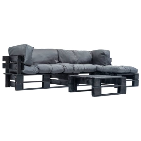 Muebles de palets de jardín con cojines grises 4 piezas madera von , Gartensets - Ref: Foro24-277426, Preis: 398,94 €, Rabatt: %