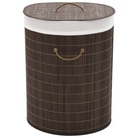 Cesto de la ropa de bambú ovalado marrón oscuro by , Laundry baskets - Ref: Foro24-242728, Price: 31,12 €, Discount: %