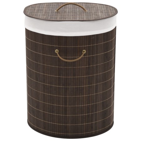 Cesto de la ropa de bambú ovalado marrón oscuro by , Laundry baskets - Ref: Foro24-242728, Price: 31,12 €, Discount: %