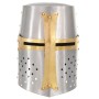 Réplica casco de caballero cruzado medieval LARP acero plateado de , Armas coleccionables - Ref: Foro24-286206, Precio: 65,91...