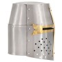 Réplica casco de caballero cruzado medieval LARP acero plateado de , Armas coleccionables - Ref: Foro24-286206, Precio: 65,91...