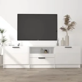 Hochglanzweißer TV-Schrank aus Sperrholz, 140 x 35 x 40 cm von vidaXL, TV-Möbel - Ref: Foro24-811454, Preis: 100,78 €, Rabatt: %