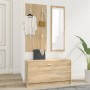 Set de mueble zapatero 3 en 1 madera contrachapada roble Sonoma von , Schuhregale und Schuhorganisatoren - Ref: Foro24-342572...
