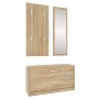 Set de mueble zapatero 3 en 1 madera contrachapada roble Sonoma von , Schuhregale und Schuhorganisatoren - Ref: Foro24-342572...