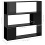 Estantería/divisor de espacios negro brillo 100x24x94 cm | Foro24.es | Tu tienda online para hogar, jardín y más Foro24.es
