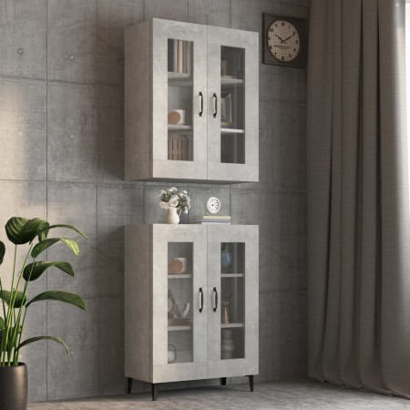 Armario colgante de pared gris hormigón 69,5x34x90 cm de vidaXL, Aparadores - Ref: Foro24-812289, Precio: 82,04 €, Descuento: %