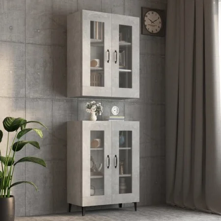 Concrete gray hanging wall cabinet 69.5x34x90 cm by vidaXL, Sideboards - Ref: Foro24-812289, Price: 80,90 €, Discount: %