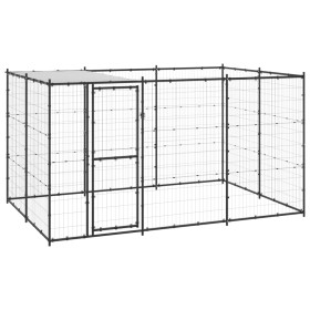 Perrera de exterior de acero con techo 7,26 m² by , Dog kennels and fences - Ref: Foro24-3082293, Price: 359,27 €, Discount: %