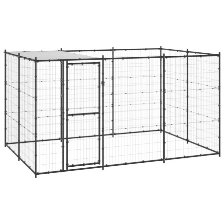 Perrera de exterior de acero con techo 7,26 m² by , Dog kennels and fences - Ref: Foro24-3082293, Price: 359,27 €, Discount: %