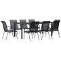 Juego de comedor para jardín 9 piezas acero y textilene negro de , Conjuntos de jardín - Ref: Foro24-3200697, Precio: 375,75 ...