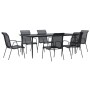 Juego de comedor para jardín 7 piezas acero y textilene negro by , Garden sets - Ref: Foro24-3200688, Price: 339,24 €, Discou...