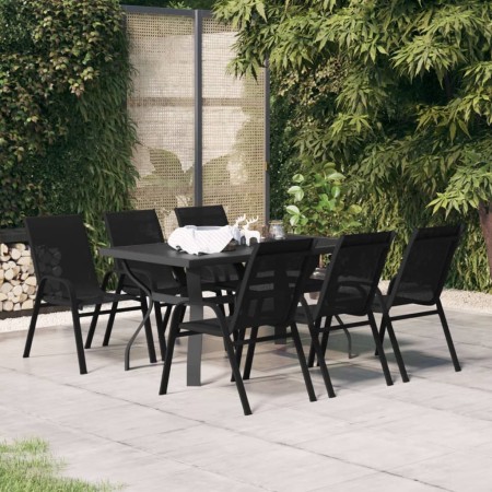 Juego de comedor para jardín 7 piezas negro | Foro24.es | Tu tienda online para hogar, jardín y más Foro24.es