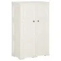 Kunststoff-Kleiderschrank im Angora-Design aus weißem Holz, 79 x 43 x 125 cm von vidaXL, Schließfächer und Lagerschränke - Re...