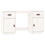 Escritorio y armarios madera maciza de pino blanco 135x50x75 cm de , Escritorios - Ref: Foro24-3107845, Precio: 232,72 €, Des...