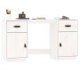 Escritorio y armarios madera maciza de pino blanco 135x50x75 cm de , Escritorios - Ref: Foro24-3107845, Precio: 232,72 €, Des...