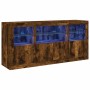 Aparador con luces LED roble ahumado 142,5x37x67 cm von , Sideboards - Ref: Foro24-3209069, Preis: 159,03 €, Rabatt: %