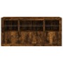 Aparador con luces LED roble ahumado 142,5x37x67 cm von , Sideboards - Ref: Foro24-3209069, Preis: 159,03 €, Rabatt: %