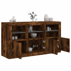 Aparador con luces LED roble ahumado 123x37x67 cm von , Sideboards - Ref: Foro24-3209062, Preis: 143,25 €, Rabatt: %