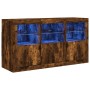 Aparador con luces LED roble ahumado 123x37x67 cm von , Sideboards - Ref: Foro24-3209062, Preis: 143,25 €, Rabatt: %