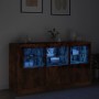 Aparador con luces LED roble ahumado 123x37x67 cm von , Sideboards - Ref: Foro24-3209062, Preis: 143,25 €, Rabatt: %