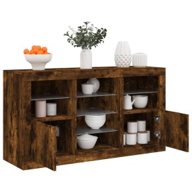 Aparador con luces LED roble ahumado 123x37x67 cm von , Sideboards - Ref: Foro24-3209083, Preis: 147,58 €, Rabatt: %