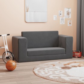 Sofá cama de niños 2 plazas felpa suave gris antracita by , Baby and Toddler Furniture - Ref: Foro24-357036, Price: 57,25 €, ...
