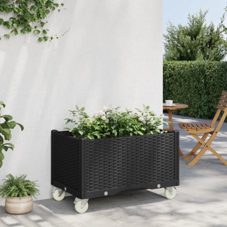 Jardinera con ruedas PP negro 80x50x54 cm | Foro24.es | Tu tienda online para hogar, jardín y más Foro24.es