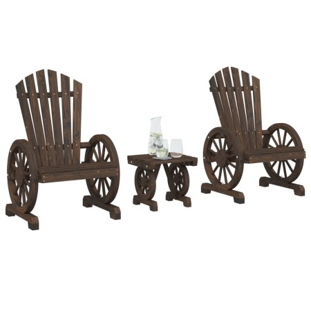 Juego de muebles de jardín 3 piezas madera maciza de abeto by , Garden sets - Ref: Foro24-3207122, Price: 254,77 €, Discount: %