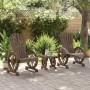 Juego de muebles de jardín 3 piezas madera maciza de abeto