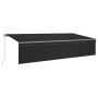 Toldo retráctil manual con persiana y LED antracita 6x3 m by , Awnings - Ref: Foro24-3069484, Price: 499,78 €, Discount: %