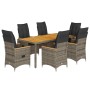 Set comedor jardín 7 pzas y cojines ratán sintético gris de , Conjuntos de jardín - Ref: Foro24-3276849, Precio: 805,71 €, De...