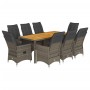 Set comedor jardín 9 pzas y cojines ratán sintético gris by , Garden sets - Ref: Foro24-3276731, Price: 1,00 €, Discount: %