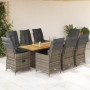 Set comedor jardín 9 pzas y cojines ratán sintético gris by , Garden sets - Ref: Foro24-3276733, Price: 1,00 €, Discount: %