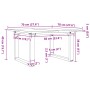 Mesa de centro marco O madera maciza pino y acero 70x70x40 cm by , Kitchen and dining tables - Ref: Foro24-3282661, Price: 72...