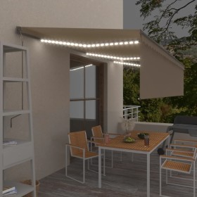 Toldo automático con persiana LED sensor de viento crema 6x3 m by , Awnings - Ref: Foro24-3069492, Price: 667,45 €, Discount: %