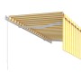 Toldo retráctil manual con persiana amarillo y blanco 3x2,5 m by , Awnings - Ref: Foro24-3069258, Price: 232,94 €, Discount: %