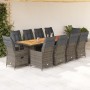 Set de mesa y sillas de jardín 11 pzas y cojines ratán PE gris von , Gartensets - Ref: Foro24-3277239, Preis: 1,00 €, Rabatt: %