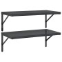 Estantes de pared 2 uds acero inoxidable negro 75x40 cm | Foro24.es | Tu tienda online para hogar, jardín y más Foro24.es